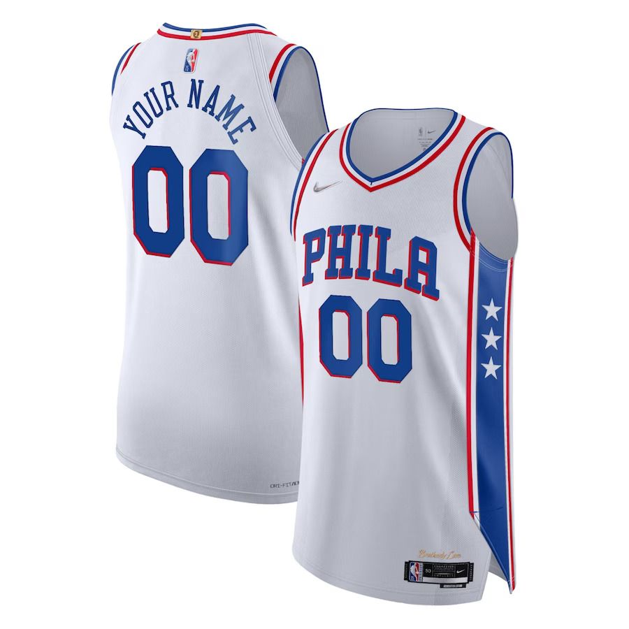 Men Philadelphia 76ers Nike White Diamond Authentic Custom NBA Jersey->youth nba jersey->Youth Jersey